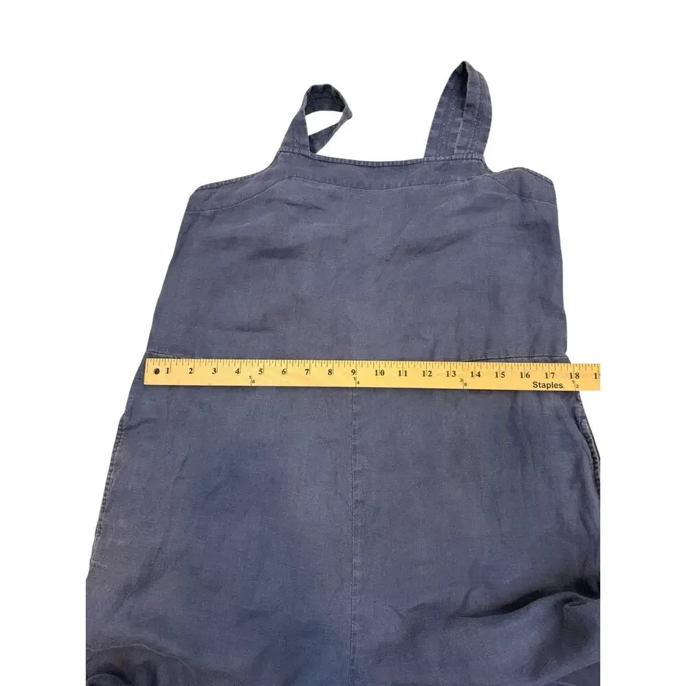 Everlane Jumpsuit Womens 6 Blue Linen Wide Leg Sleeveless Pockets Lagenlook